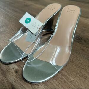 NWT!! A New Day Silver Women's Wedge Shoes, High Heels, Formal, Size 8